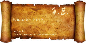 Hauszer Erik névjegykártya